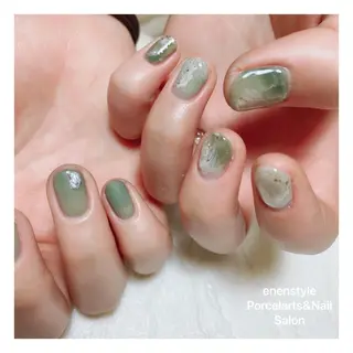 ミディアム ネイル 🐾enen style 🐾のネイルデザイン