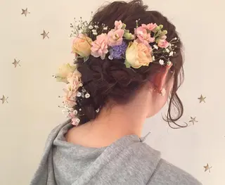 セミロング ヘアアレンジ 市川 千夏のヘアスタイル