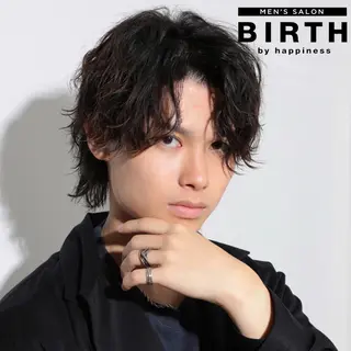 ミディアム パーマ メンズ 【ニュアンスパーマ】 西岡拓海のヘアスタイル