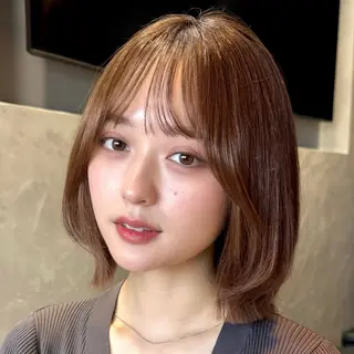 ミディアム カラー ヘアアレンジ 暖色/レイヤー/ショ ート/hana🌸のヘアスタイル