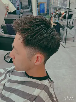 ショート パーマ メンズ Back  bone barberのヘアスタイル