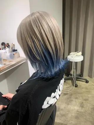 ミディアム カラー ✨艶ブリーチカラー ✨四ノ宮裕己のヘアスタイル