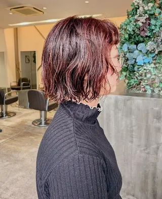 ミディアム パーマ 田中 亜沙美のヘアスタイル