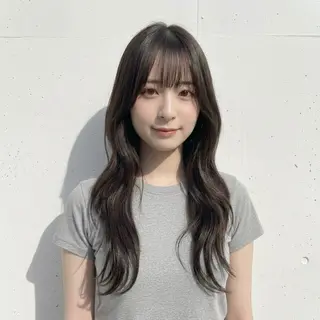 セミロング カラー 髪質改善特化KIZU /ブリーチ縮毛矯正のヘアスタイル