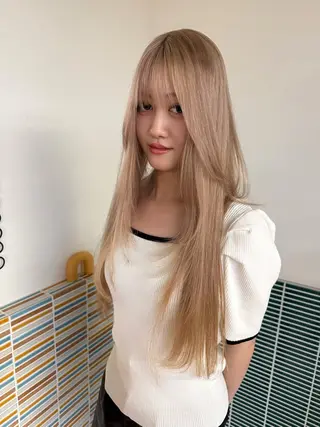 ロング カラー ブリーチカラー特化 梅田中崎町/あかりのヘアスタイル
