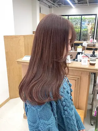 セミロング カラー ヘアアレンジ ハル🌸柔色/ ブリーチなし/艶髪のヘアスタイル