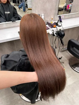 カラー 🥯縮毛/レイヤー/ ベージュヘア🥯のヘアスタイル