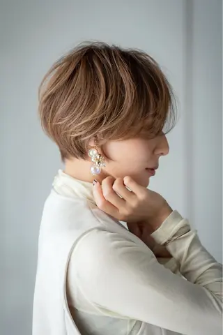 ショート カラー クロスパーマ松永裕久 似合わせカットのヘアスタイル