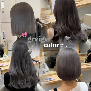 セミロング カラー 柔らかいbeige ¦韓国¦🩰マユ🩰のヘアスタイル