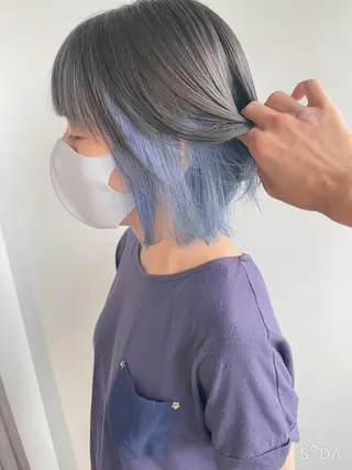 ミディアム ✨艶ブリーチカラー ✨四ノ宮裕己のヘアスタイル