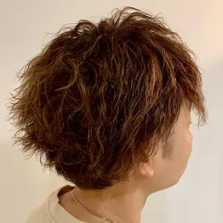 ショート パーマ メンズ 新井啓介 宇都宮美容師のヘアスタイル