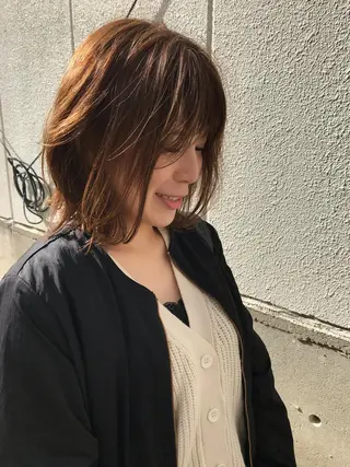 ミディアム ayane⭐️ボブ・ ショート・パーマのヘアスタイル