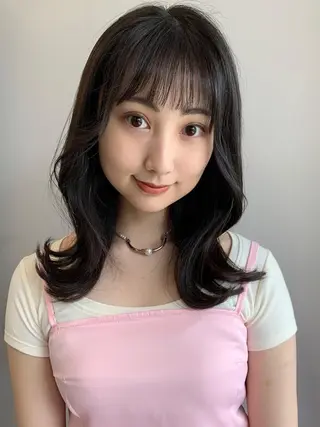 ミディアム カラー 透明感カラー✂︎ /縮毛矯正/YUKAのヘアスタイル