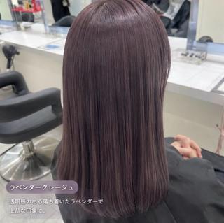 セミロング matsuri モテ艶ラベンダー❤︎のヘアスタイル