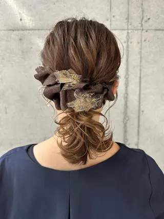 セミロング ヘアアレンジ はやしほのか｜ マンツーマン美容師のヘアスタイル