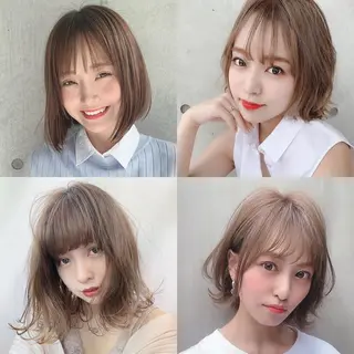 ショート カラー パーマ ヘアアレンジ ネイル マツエク・マツパ 韓国風ベージュ🤎 赤みなし🌿横浜🤎のヘアスタイル