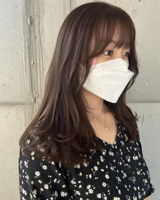 セミロング カラー 🫧透明感/ツヤ髪/ ベージュ いちご🍓のヘアスタイル