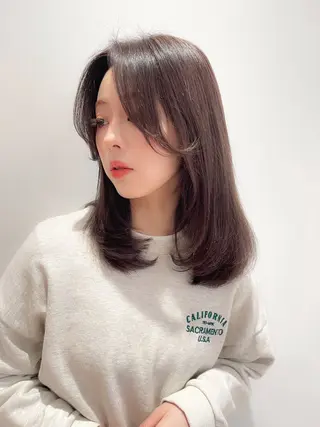 セミロング カラー パーマ ヘアアレンジ 髪質改善/韓国風 レイヤー/田村祐樹のヘアスタイル