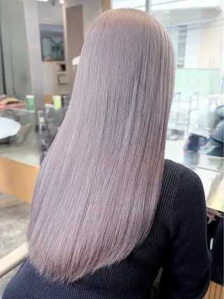 ロング カラー ハッシュカット&艶々 ハイトーン/ミワのヘアスタイル