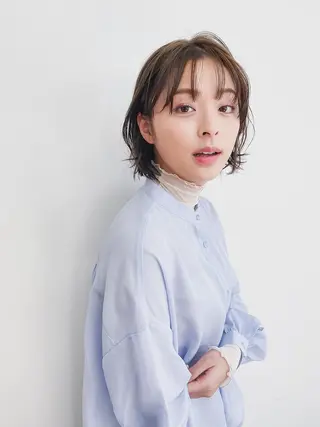 ショート カラー パーマ BASSA 下井草店のヘアスタイル