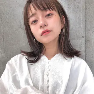 ミディアム カラー ヘアアレンジ 【ダメージレス施術】 【透明感】北村 拓也のヘアスタイル