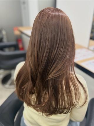 ロング カラー YUKA🤍ベージュ /ミルクティーのヘアスタイル