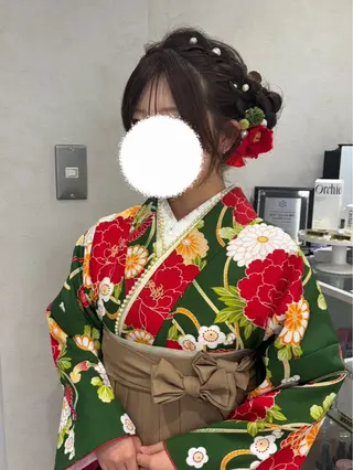 ロング ヘアアレンジ ヘアセット/レイヤー 赤み消し/はるかのヘアスタイル