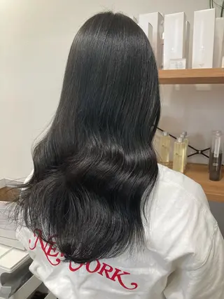 セミロング ✨色持ちの良い艶 カラー✨蟹江真世のヘアスタイル
