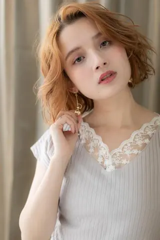 ミディアム パーマ ヘアサロンM 大宮店 レイヤーカット　寺口のヘアスタイル