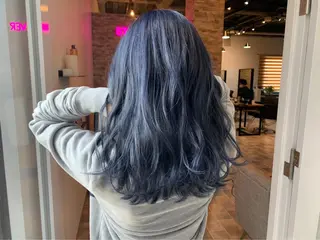 ミディアム カラー ヘアカラー&縮毛矯正 STAR☆RIVERのヘアスタイル
