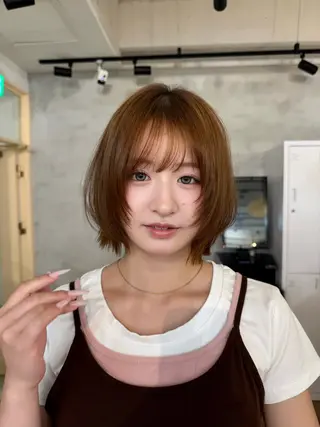 ショート 🧡ボブ/うる艶カラ ー🩵　さくら🌸のヘアスタイル