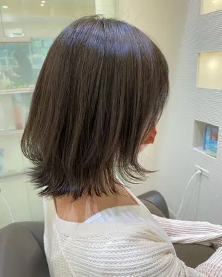 ミディアム カラー レイヤーカット/ ハイライト 千咲季のヘアスタイル