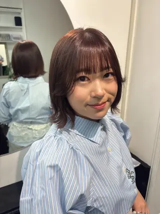 ミディアム カラー 渡邊 美優のヘアスタイル