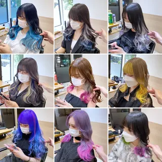セミロング 🆕ブリーチ髪質改善 🆕デザインカラーのヘアスタイル