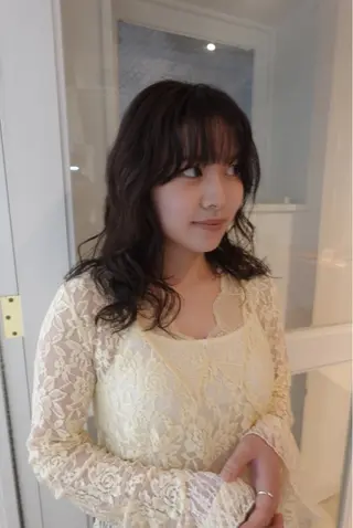 ミディアム パーマ 福島kico ナカウチのヘアスタイル