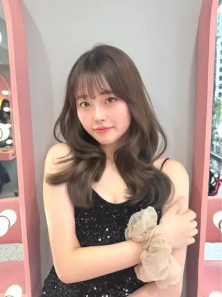 セミロング カラー 渋谷/韓国ヘア/ 顔まわり♡Ayakaのヘアスタイル
