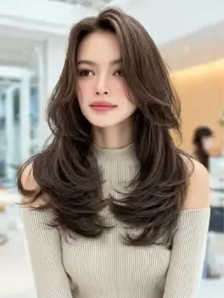 ロング カラー 🍒モテ暖色カラー × うる艶✧ ゆなのヘアスタイル