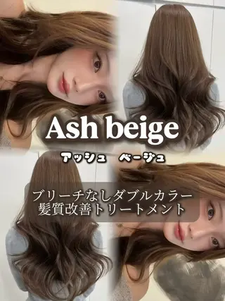 ロング 韓国× ベージュ特化🤎のヘアスタイル