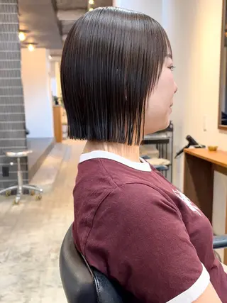 ショート 愛花/久屋大通/ 切りっぱなしボブのヘアスタイル
