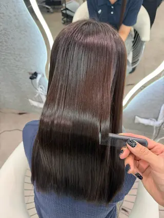 ロング ヘアアレンジ 大宮縮毛矯正🩵 レイヤー 佐藤和のヘアスタイル