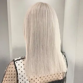 セミロング カラー ヘアアレンジ ✨ブリーチ支持No1 複雑履歴修正/舘岡のヘアスタイル
