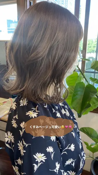 ミディアム カラー ヘアアレンジ ダメージレスサロン✨ kayo🌱のヘアスタイル