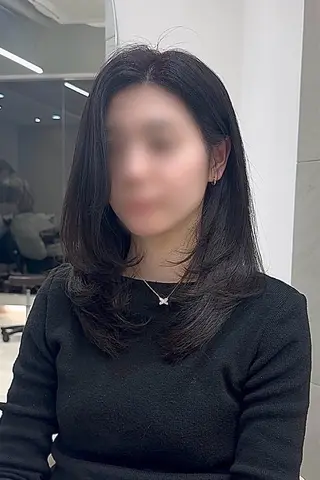 セミロング カラー パーマ ヘアアレンジ パク・ボミン小野リエ 韓国ハーフ🦊のその他イメージ