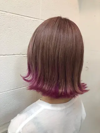 ショート カラー ブロンド/艶カラー/ レイヤー/MIKUのヘアスタイル