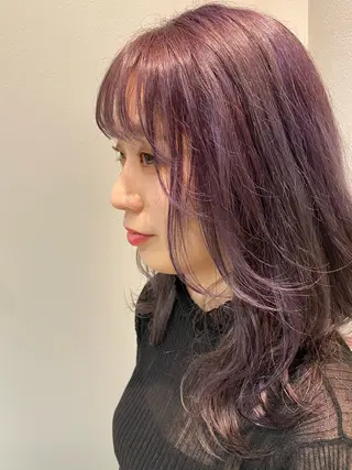 セミロング 🌕透明感カラー @ENTER大名のヘアスタイル