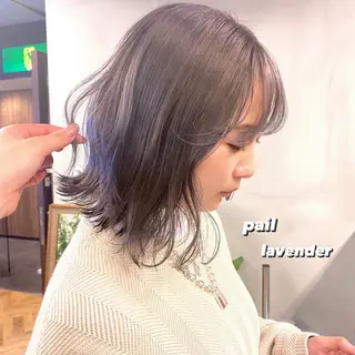 ミディアム カラー 前川 朋香のヘアスタイル