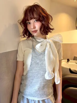 ショート カラー mizuki/ピンク ベージュ.レイヤーのヘアスタイル