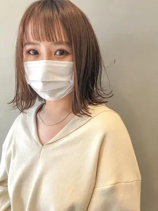 ミディアム カラー 圧倒的透明感カラー nana🦕のヘアスタイル