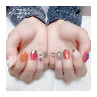ミディアム ネイル 🐾enen style 🐾のネイルデザイン