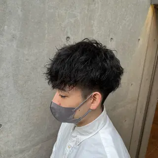 ショート パーマ メンズ 梅田茶屋町メンズ 専門美容師 山元一平のヘアスタイル